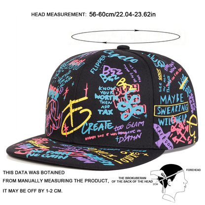 Unisex 88 Letter Graffiti Print Hip-hop Hats Fashion Spring Autumn