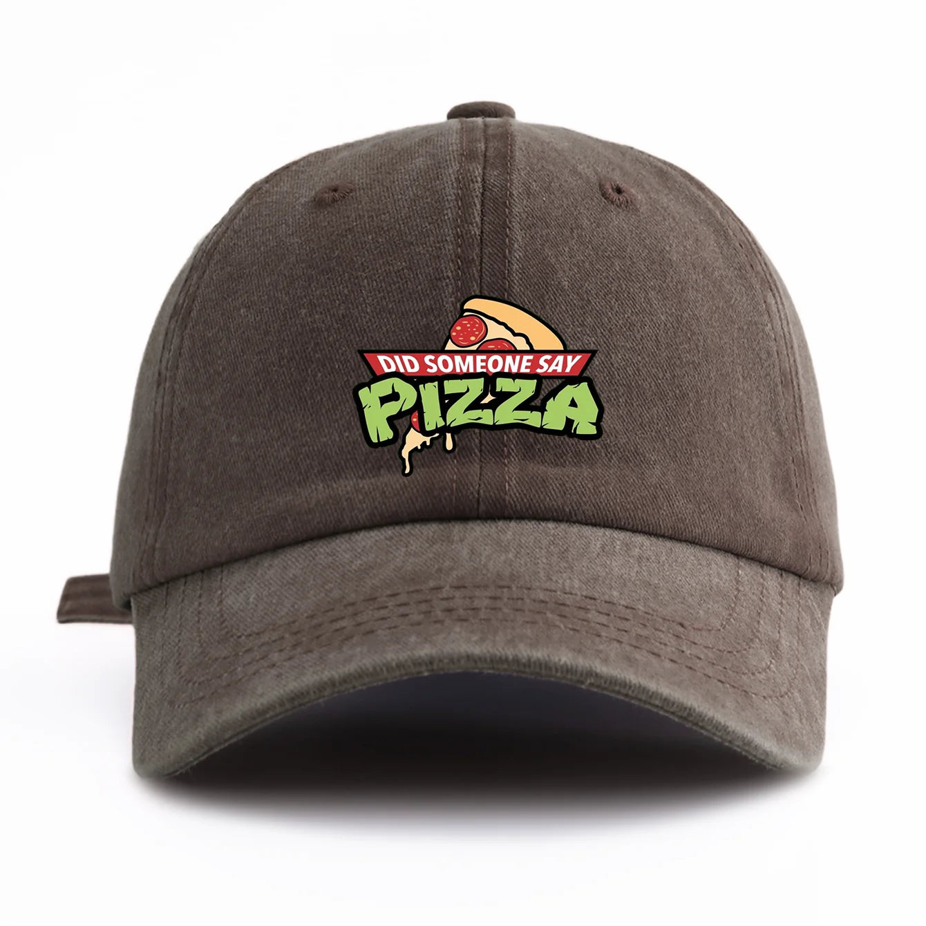 PIZZA Print Washed Baseball Cap For Adults