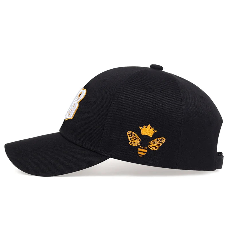 Bee Baseball Cap Hip Hop Casual Cotton Embroidery Honeybee