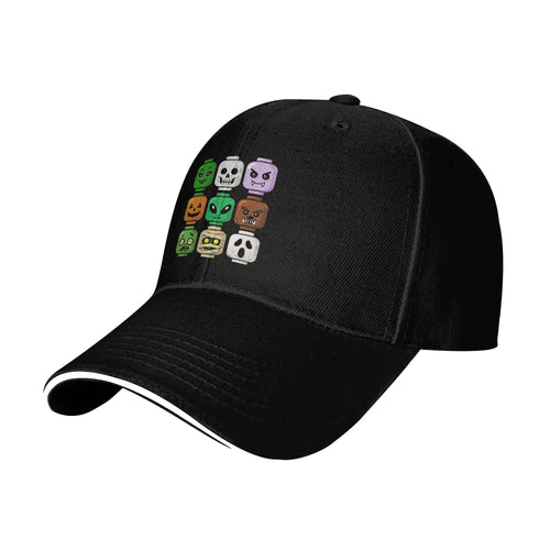 Halloween Building Brick Head Pumpkin Ghost Zombie Halloween Baseball Cap