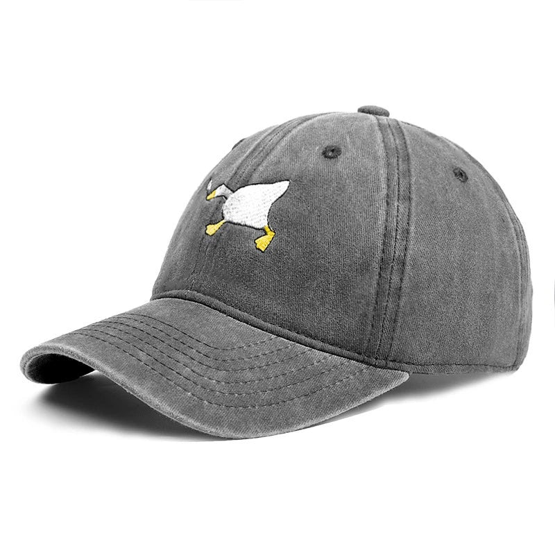 Embroidered Baseball Cap with Goose Pattern