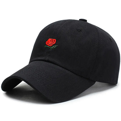 Unisex Rose Embroidery Baseball Cap For Men Women Flower Cap