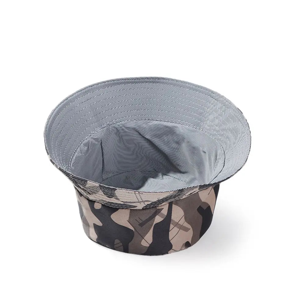 Camouflage Bucket Hat Wide Brim Visors Foldable Portable Women Men