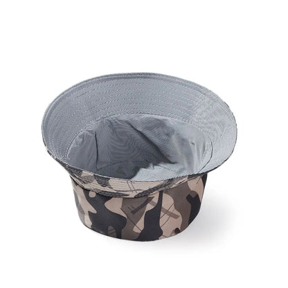 Camouflage Bucket Hat Wide Brim Visors Foldable Portable Women Men