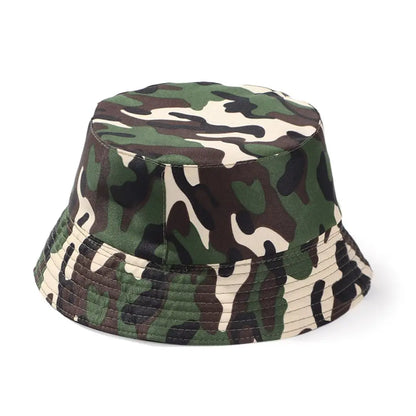Camouflage Bucket Hat Wide Brim Visors Foldable Portable Women Men
