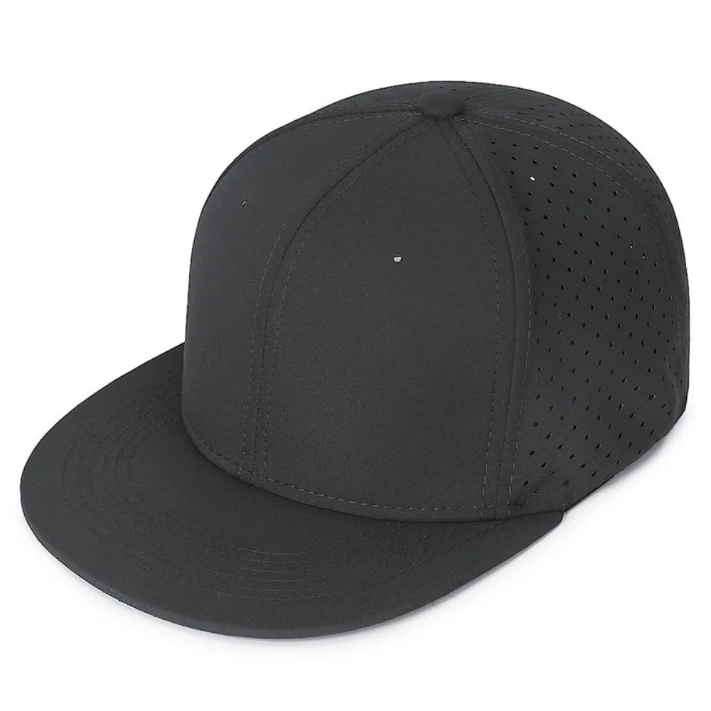 High Quality Full Closed Mens Snaoback Cap Causal Solid Flat Brim
