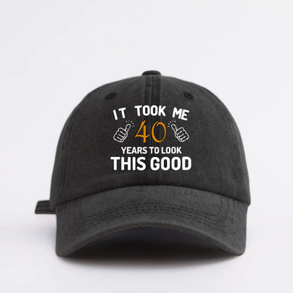 TOOK ME 18 YEARS TO BE GOOD Print Washed Baseball Cap