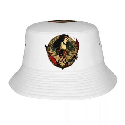 Vintage Superhero Comic Book Collection Pattern Bucket Hat