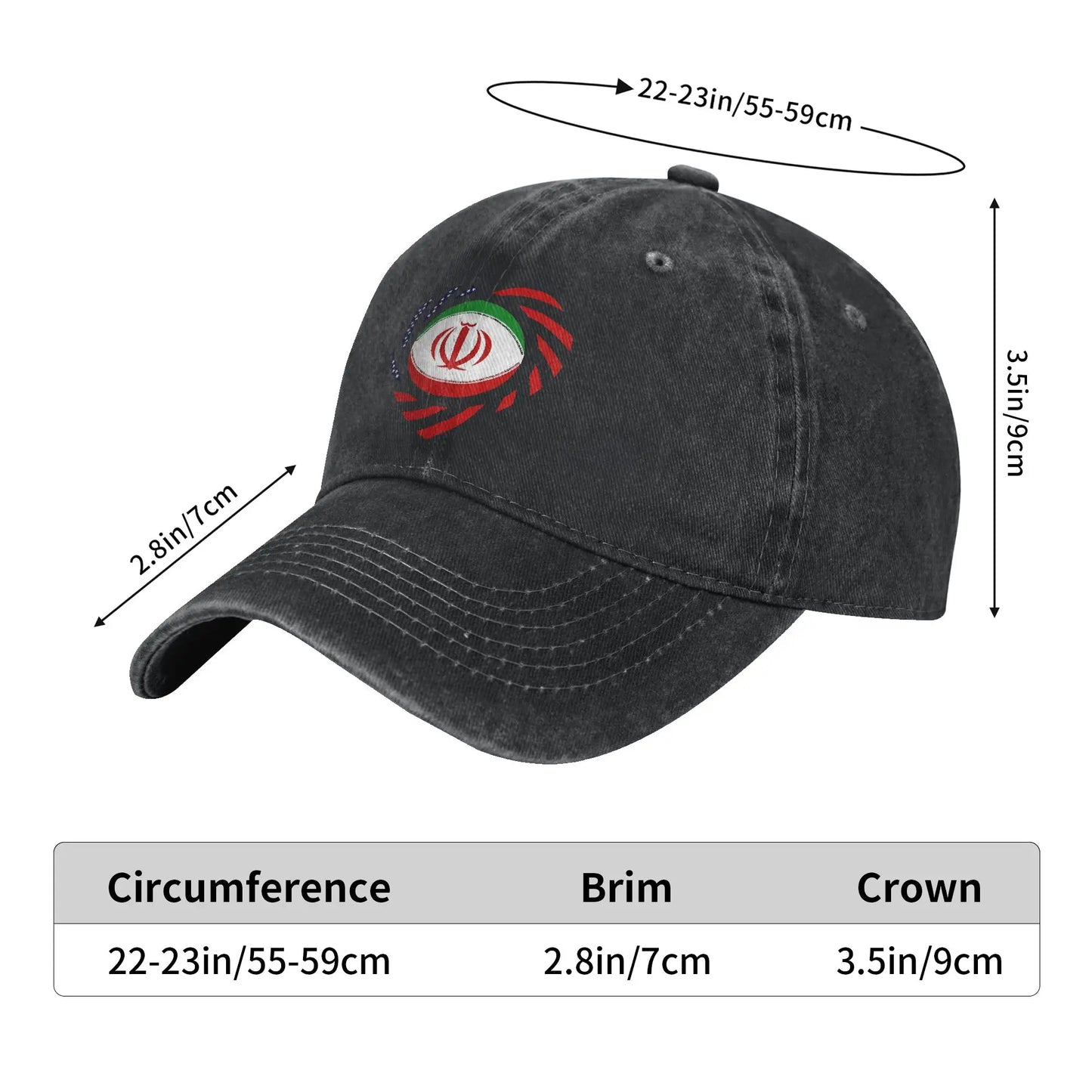 Iranian American Multinational Patriot Flag Casual Baseball Cap