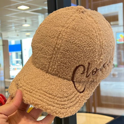 Autumn Winter Embroidery Letter Baseball Cap Cold Proof