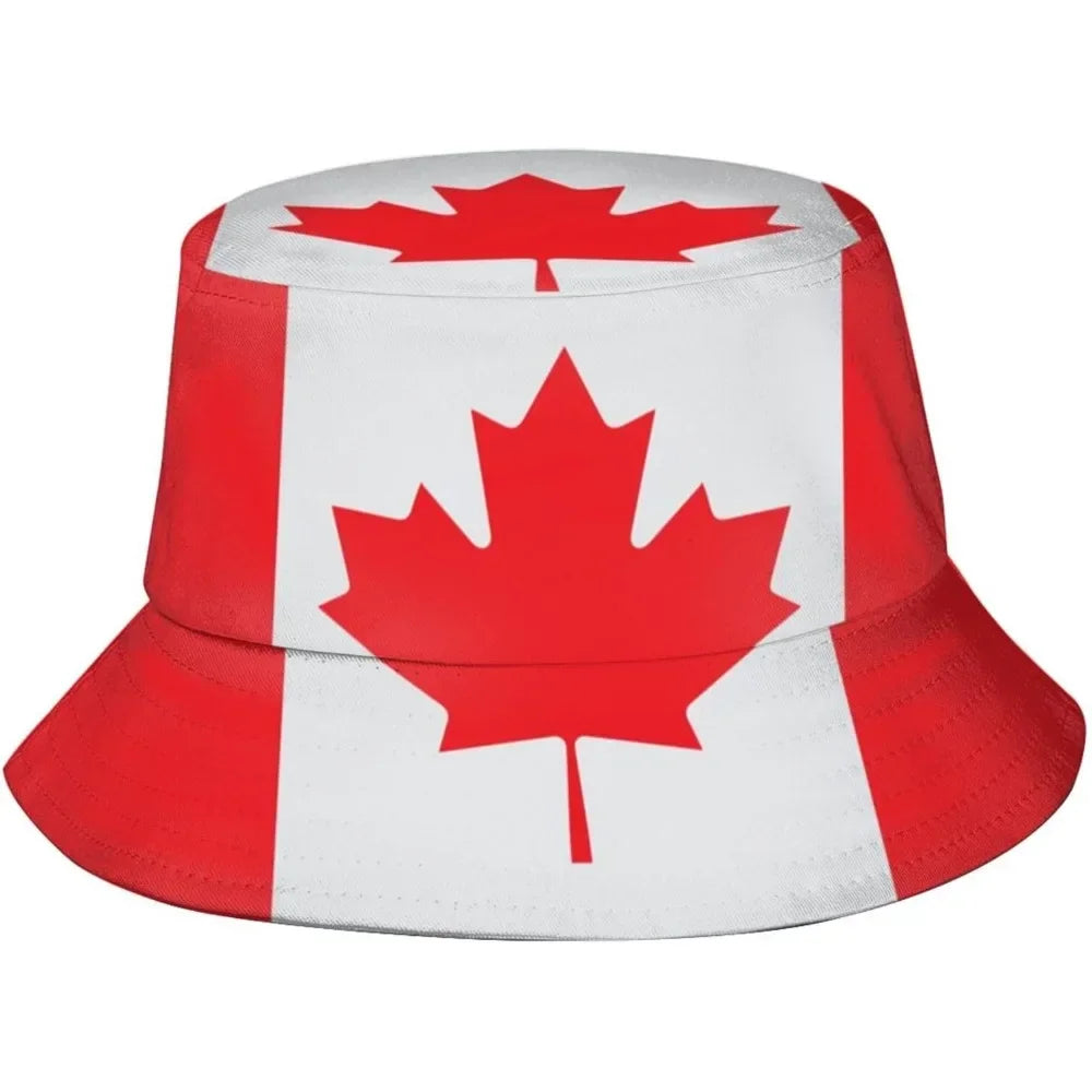 Canada Flag Fisherman Cap Hip Hop Gorras Summer Unisex Printing Bucket Hat