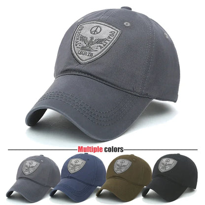 Fashion Classic Soft Top Embroidery Patch Washable Military Cadet Baseball Cap