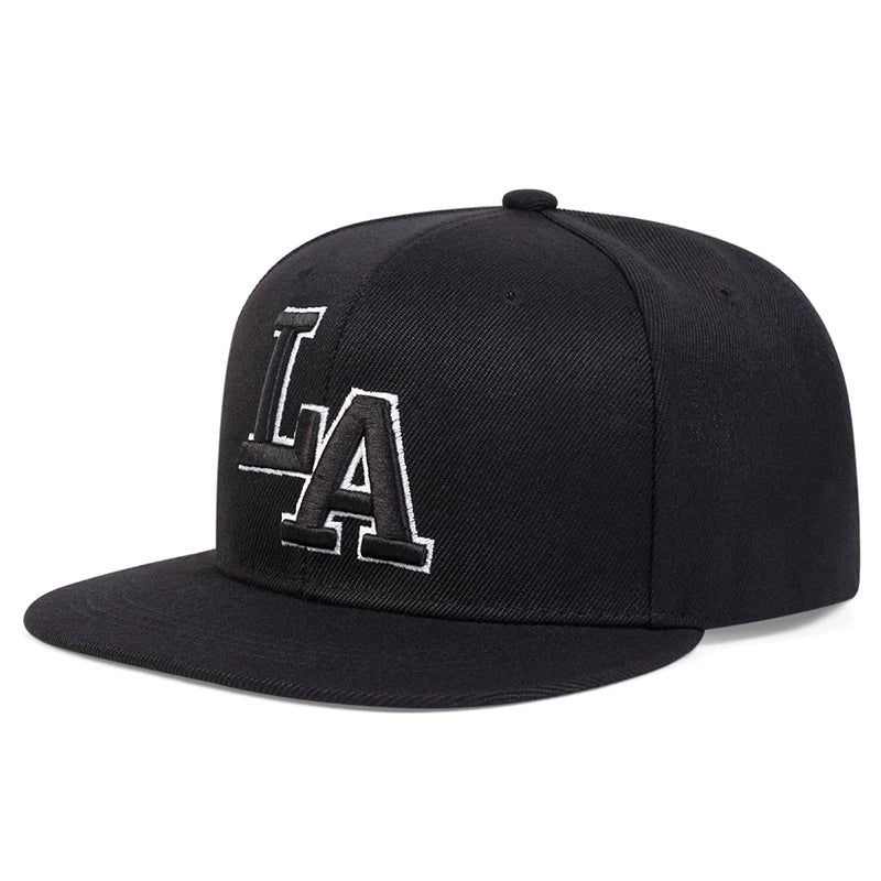 Unisex LA Letter Embroidery Hip-hop Hats Snapback Caps Spring Autumn Outdoor