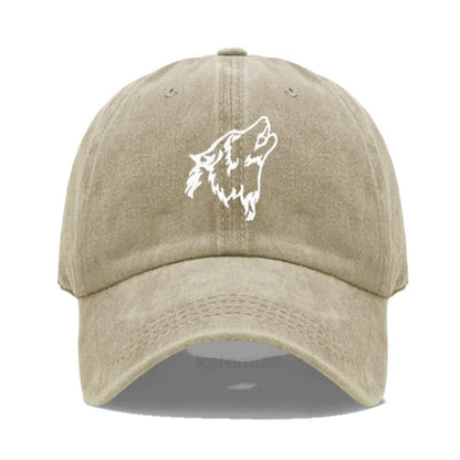 Wolf Embroidered Baseball Cap For Women Men