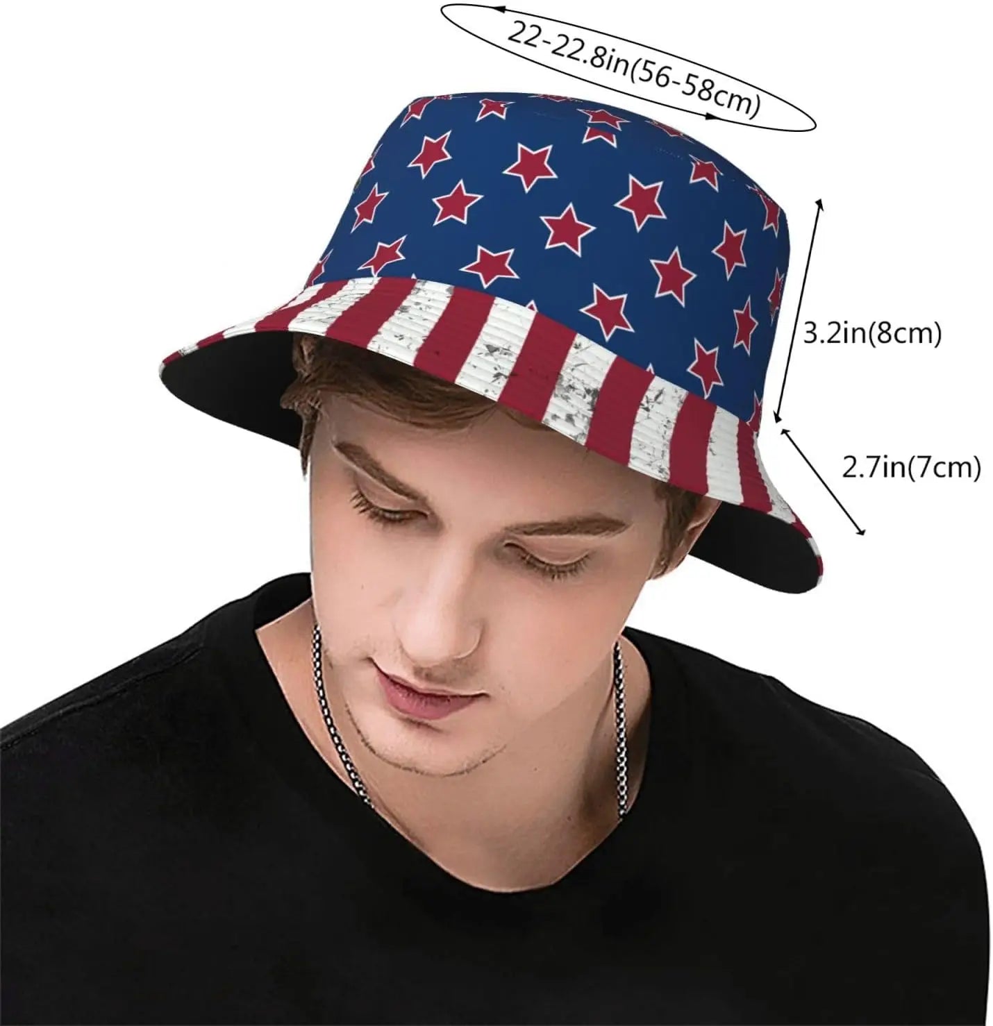 USA Flag Sun Hats For Men Women American Flag Bucket Hat