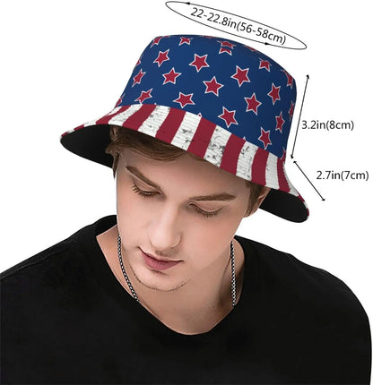 USA Flag Sun Hats For Men Women American Flag Bucket Hat