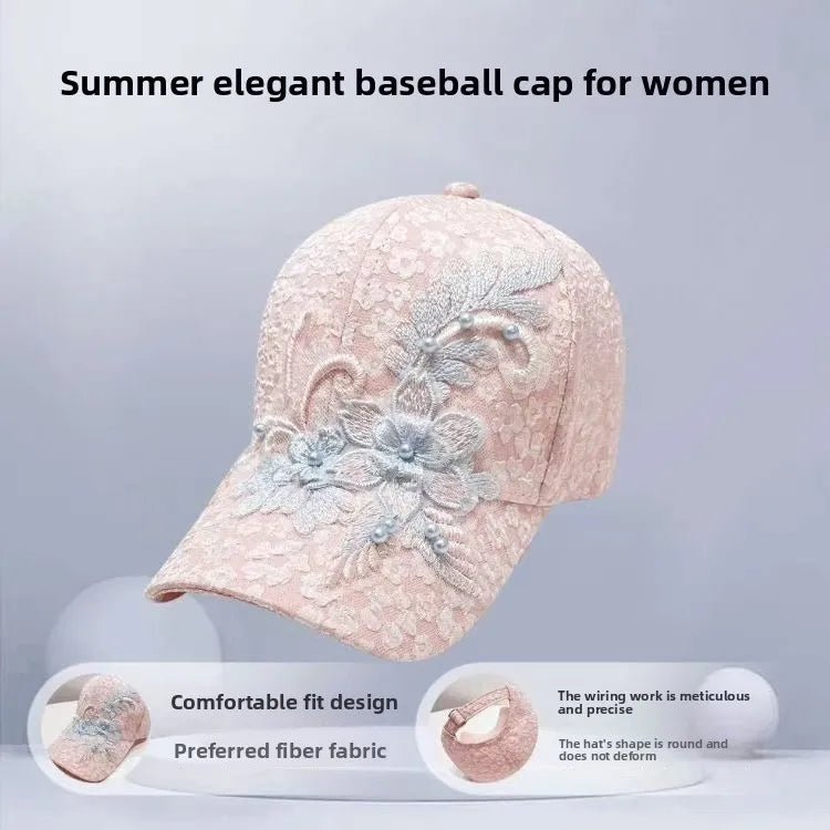 Spring And Summer Lace Appliqué Baseball Cap