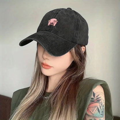 Cute Pink Pig Print Unisex Baseball Cap