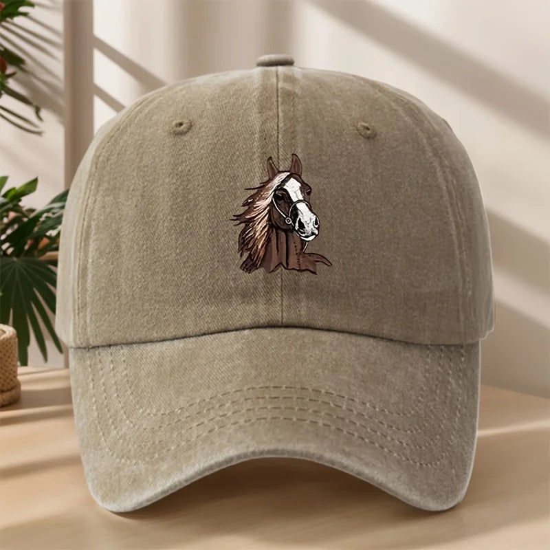 Trendy Versatile Fashion Horse Head Print Baseball Cap