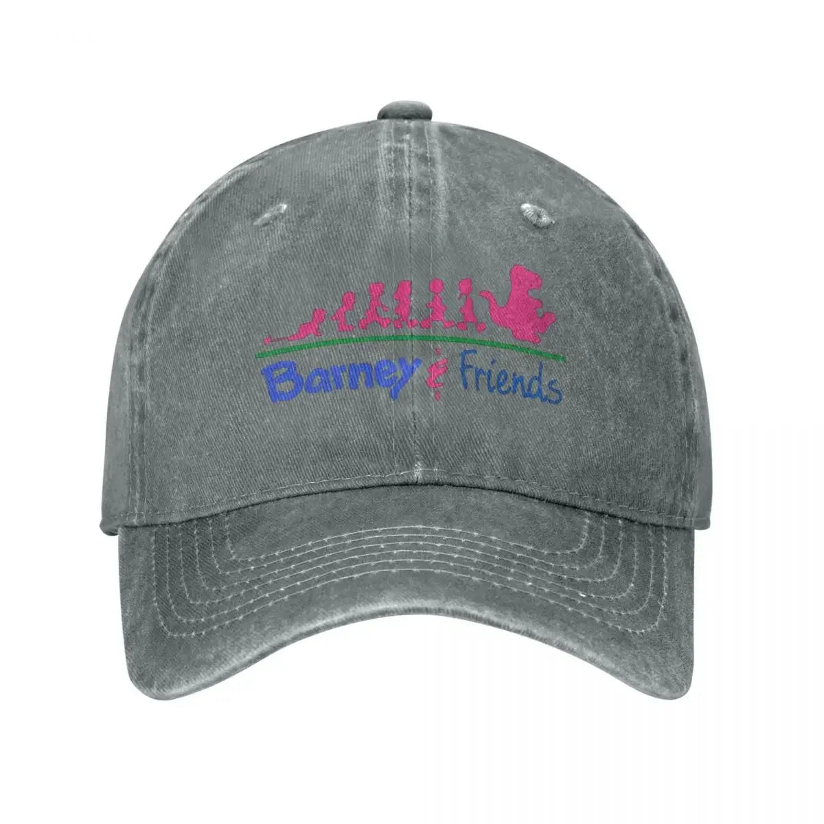 Vintage Washed Cotton Barney Friends Dinosaur Cartoon Baseball Cap