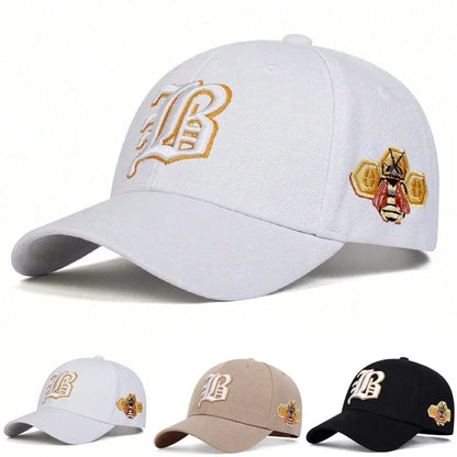 Unisex Letter Bee Embroidery Baseball Cap