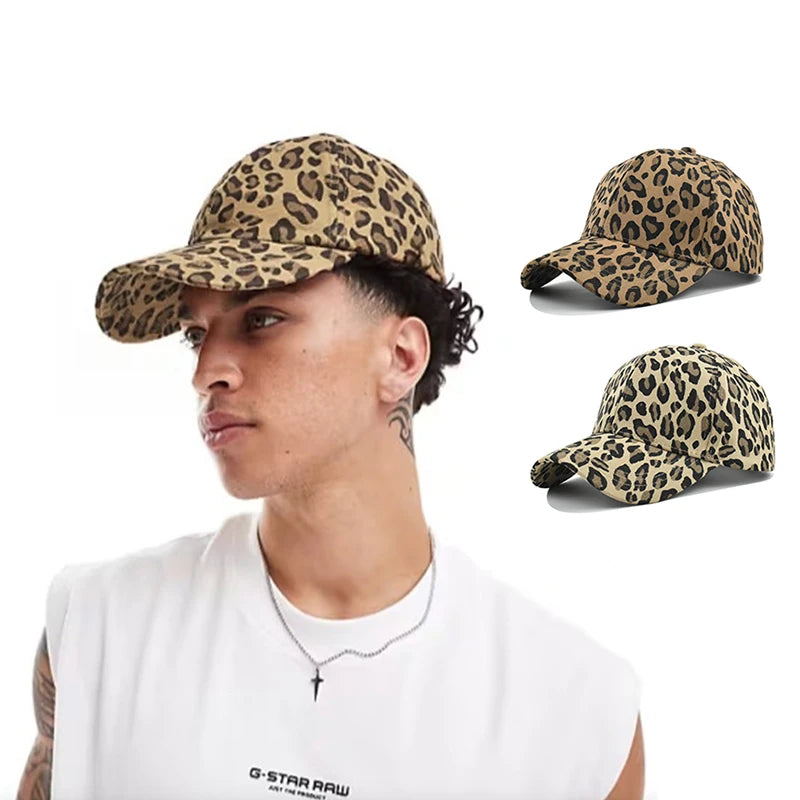 Baseball Cap Leopard Print Snapback Hat Cotton Adjustable Hip Hop Hat