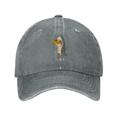 Frog Shark Adjustable Washed Denim Cotton Low Baseball Ball