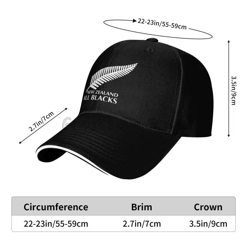 New Zealand All Blacks Print Sandwich Baseball Cap Men Hip Hop Hat
