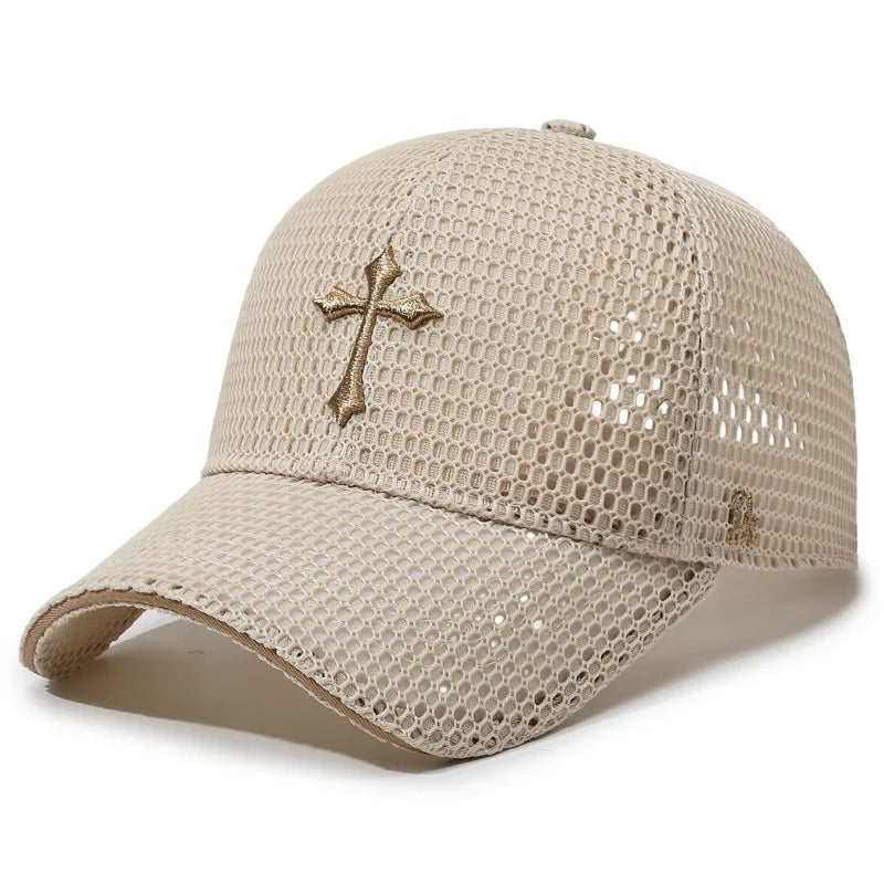 Summer Mesh Breathable Baseball Cap Star Embroidery Casual Hat Unisex
