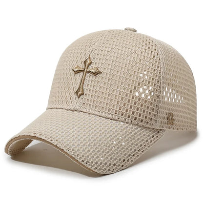 Summer Mesh Breathable Baseball Cap Star Embroidery Casual Hat Unisex