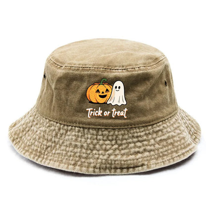 Halloween Themed TRICK OR TREAT Printed Bucket Hat