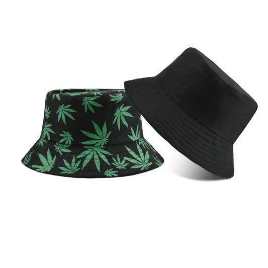 Retro Style Fashionable Printed Maple Leaf Fisherman Hat Bucket Hat