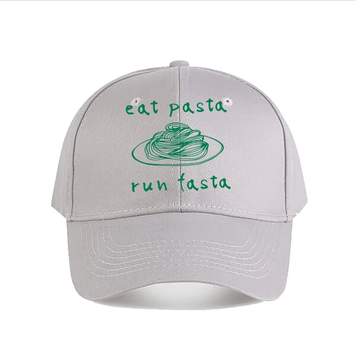 Pink Baseball Cap Eat Pasta Run Fasta Baseball Cap