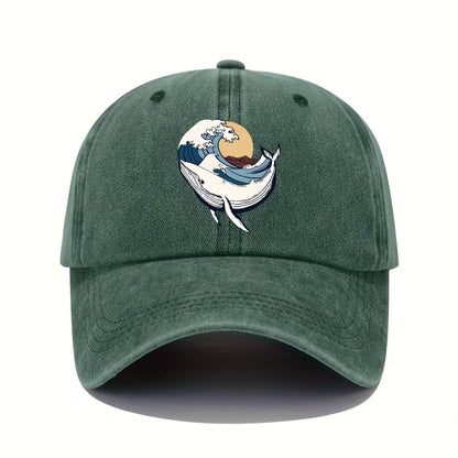 Adjustable Baseball Caps With Surfing And Wave patterns For Both Men And Women