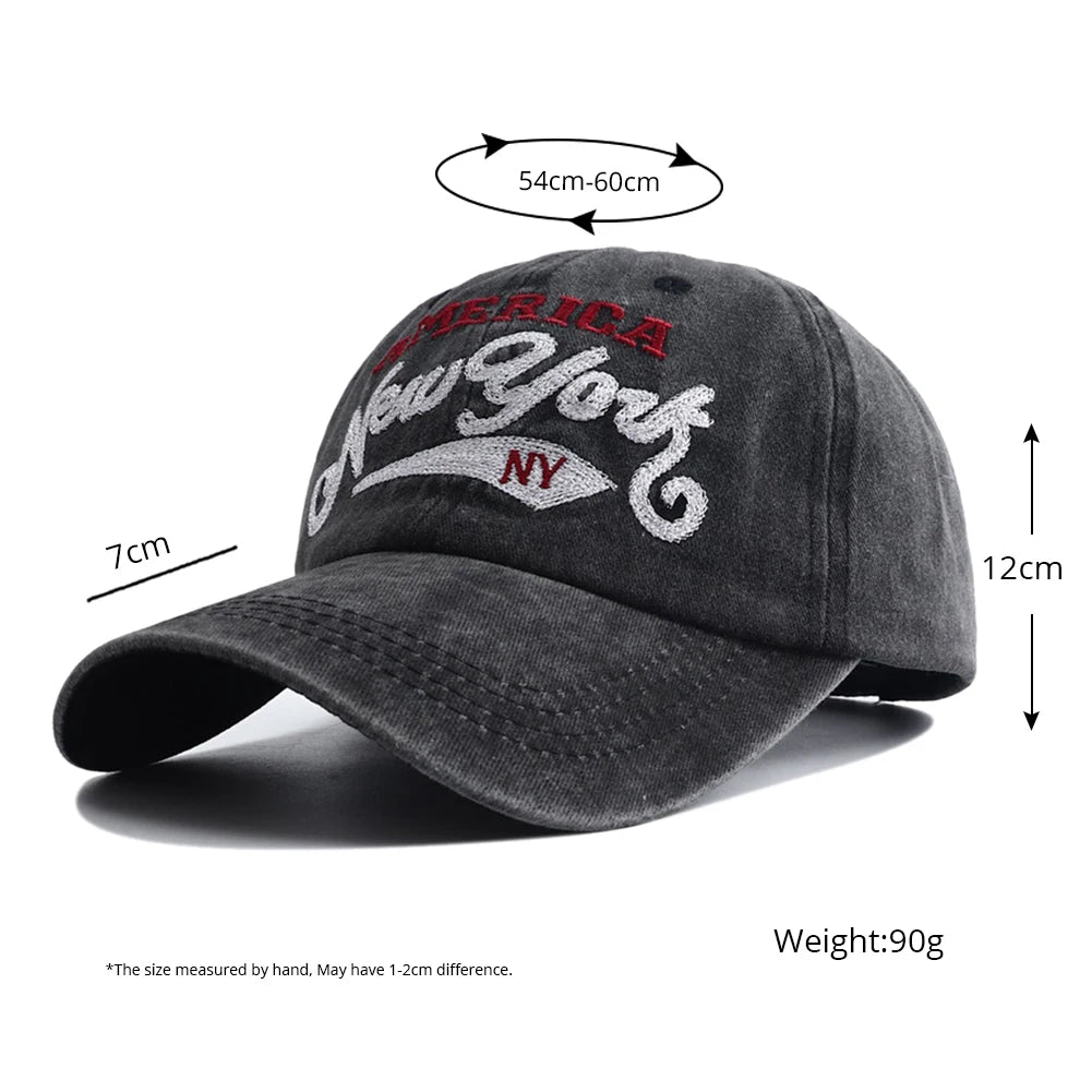 Retro Letter Embroidered Baseball Cap For Women Men