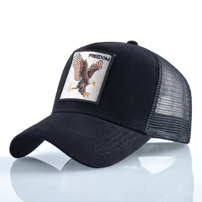 Fashion Trucker Caps With Embroidery Goat Patch