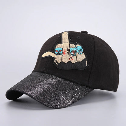 Skull Baseball Cap Halloween Party Funny Scary Expression Design