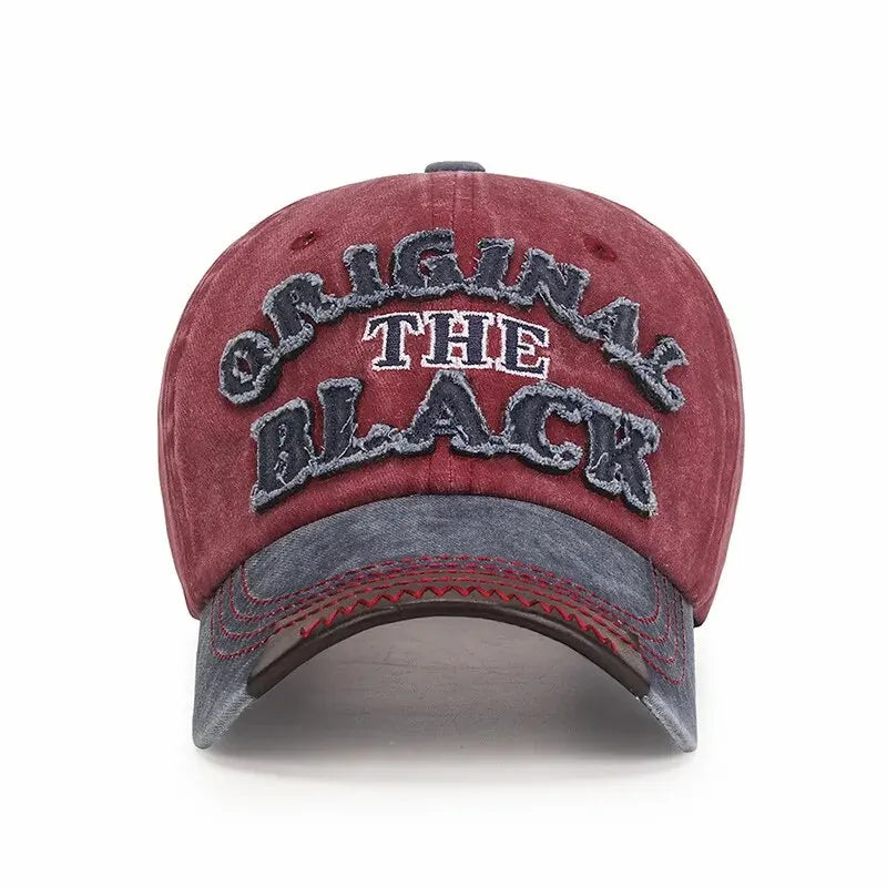 New Cotton Coated Outdoor Sports Wash Baseball Cap Embroidery Patch Black Letter