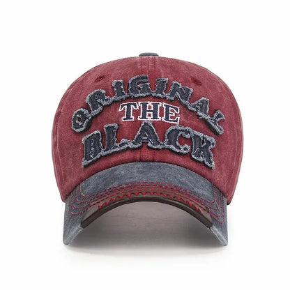 New Cotton Coated Outdoor Sports Wash Baseball Cap Embroidery Patch Black Letter