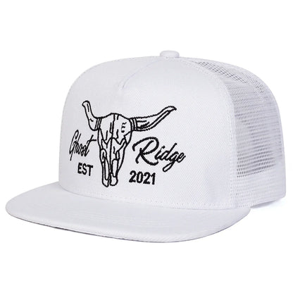 Unisex Ox Head Embroidery Hip-hop Net Hats