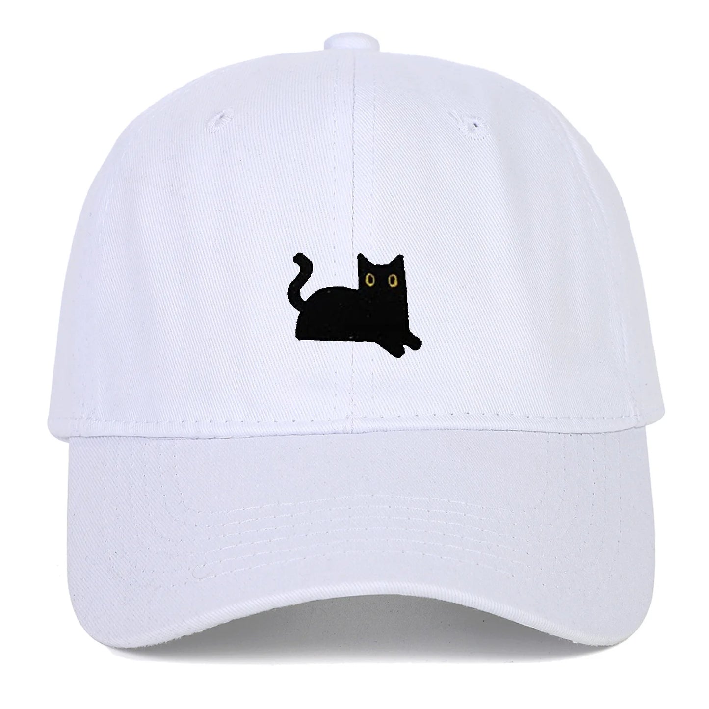 Black Cat Embroidered Baseball Soft Top Cap Suitable For Men Women