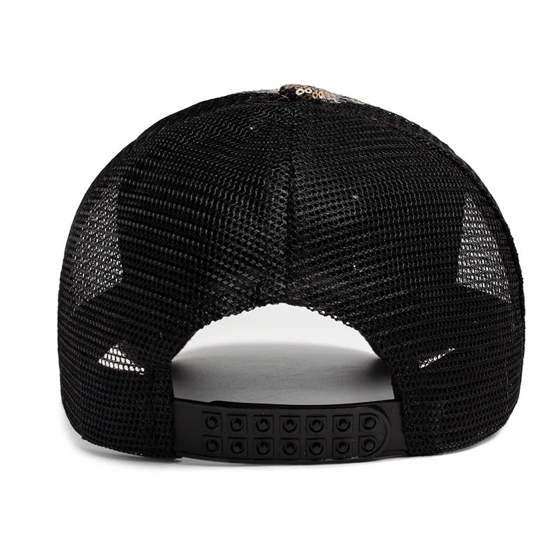 Baseball Cap Summer Mesh Hat Fashion Leopard Spangle Design Hats