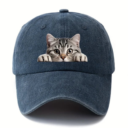 Cartoon Cat Pattern Retro Baseball Cap