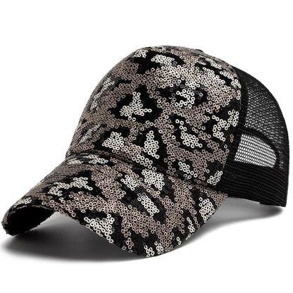 Baseball Cap Summer Mesh Hat Fashion Leopard Spangle Design Hats