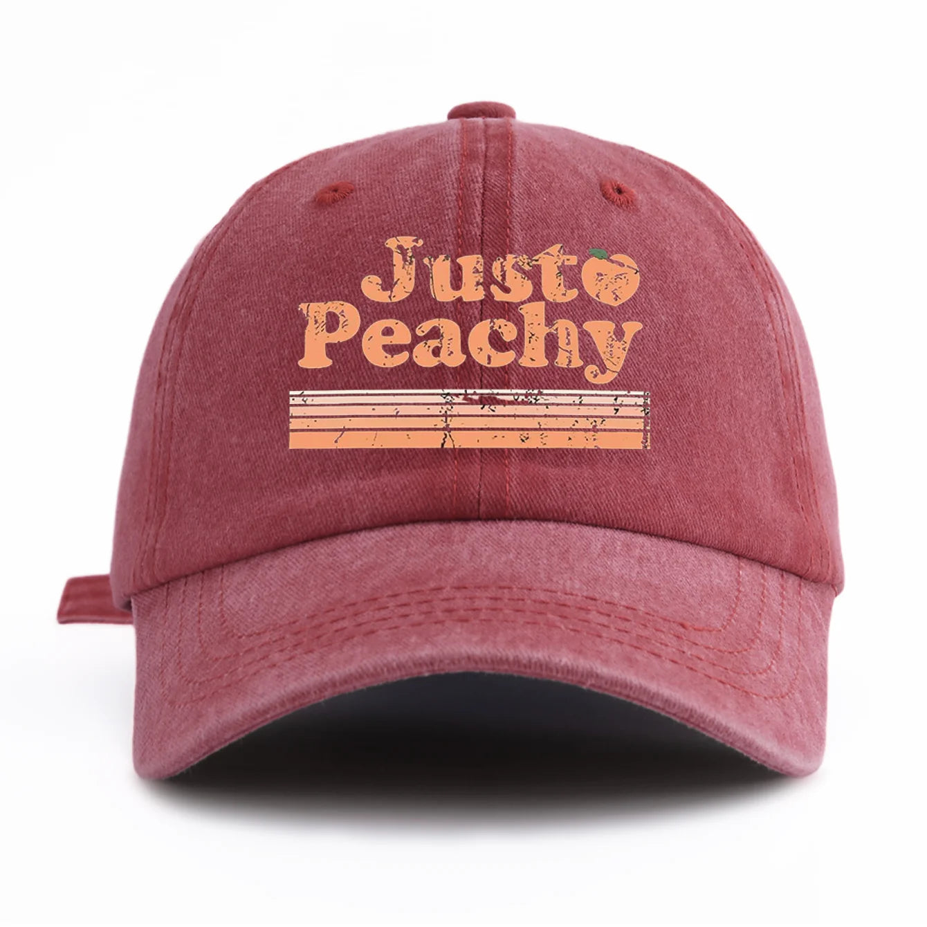 JUST PEACHY Print Washed Baseball Cap for Adults