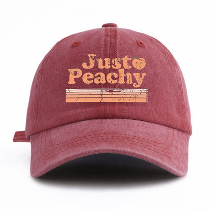JUST PEACHY Print Washed Baseball Cap for Adults