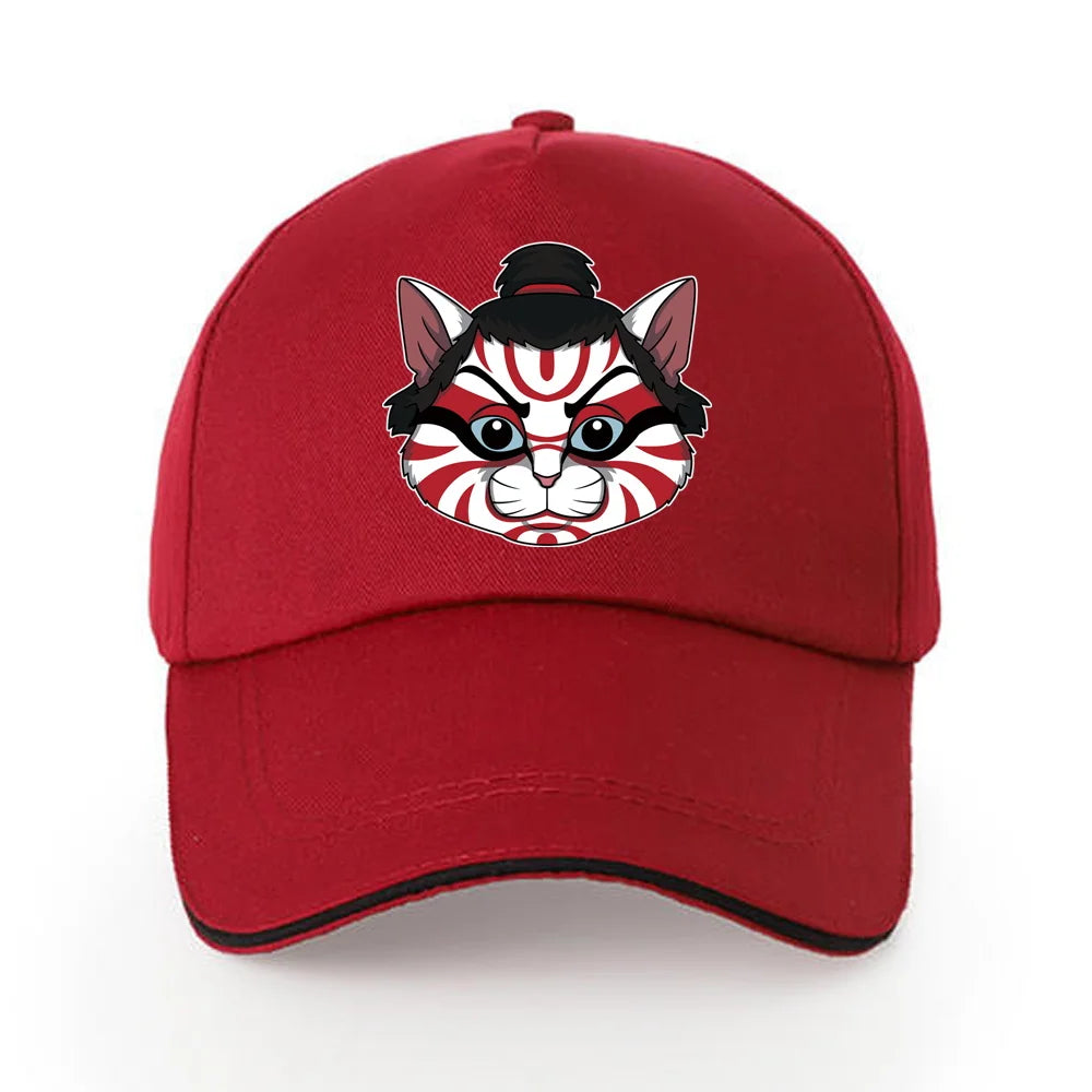 Summer Baseball Cap Solid Cotton Sun Hat Samurai Print