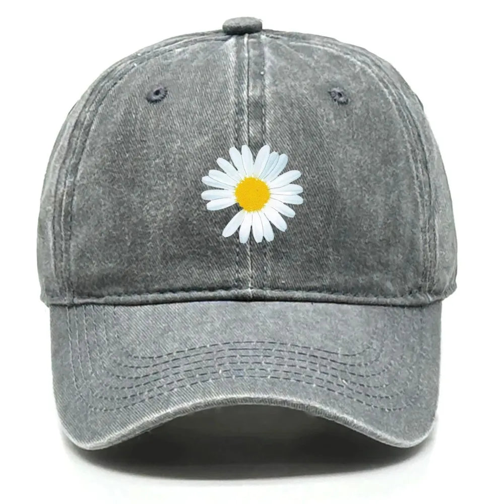 New Daisy Print Baseball Cap