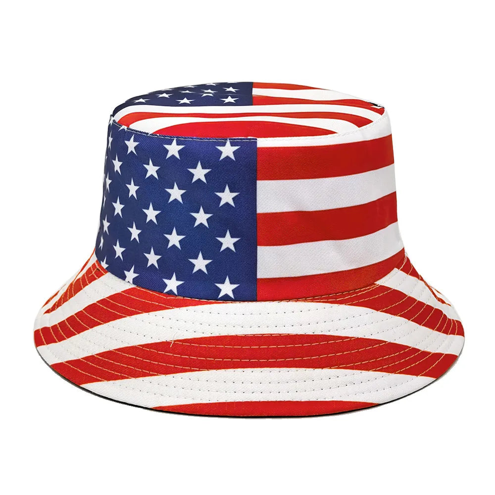 Flag Print Cheer Hat Bucket Hat