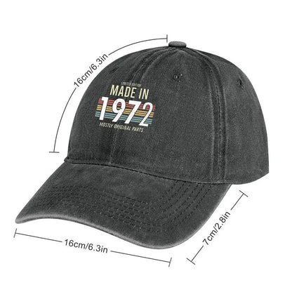 Made in 1972 Retro - Anniversary Art Washed Baseball Cap